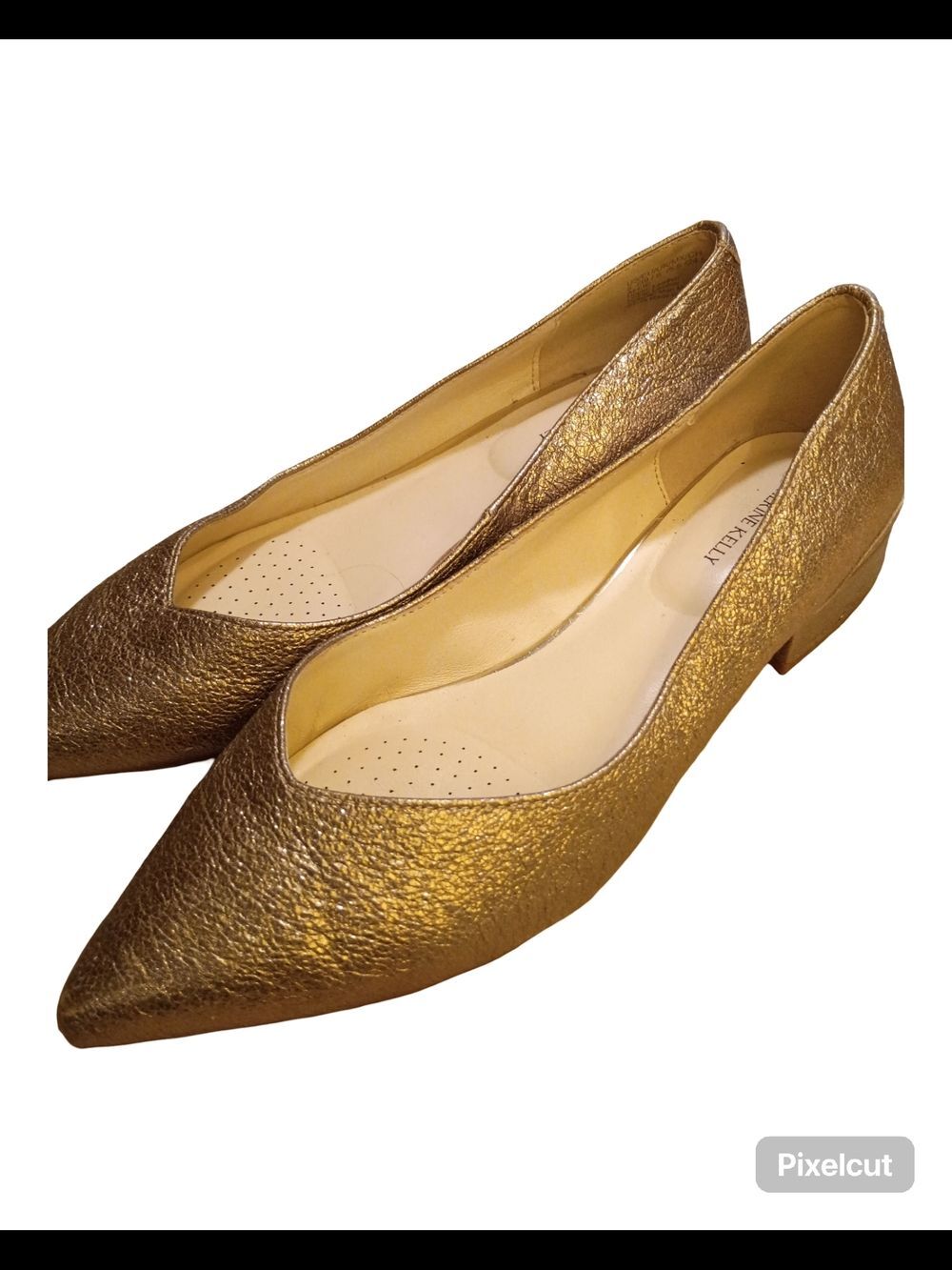 Katherine Kelly brand pointed-toe flats in a gold metallic finish - Picture 13 of 16